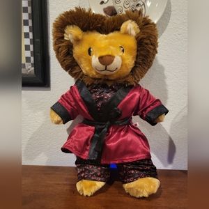 Heart Shaped Head Lion Silky Pajamas Matching Robe BAB Build-A-Bear Valentine